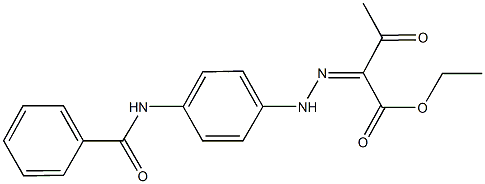 ethyl 2-{[4-(benzoylamino)phenyl]hydrazono}-3-oxobutanoate 구조식 이미지