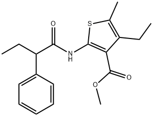 methyl 4-ethyl-5-methyl-2-[(2-phenylbutanoyl)amino]-3-thiophenecarboxylate 구조식 이미지