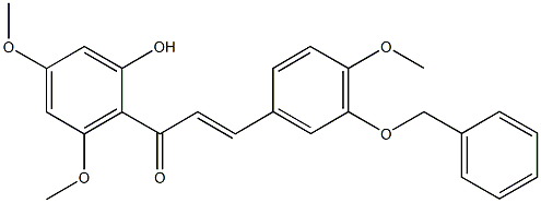 3-[3-(benzyloxy)-4-methoxyphenyl]-1-(2-hydroxy-4,6-dimethoxyphenyl)-2-propen-1-one 구조식 이미지