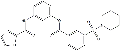 3-(2-furoylamino)phenyl 3-(1-piperidinylsulfonyl)benzoate Structure