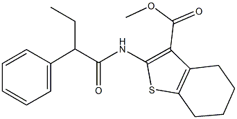 methyl 2-[(2-phenylbutanoyl)amino]-4,5,6,7-tetrahydro-1-benzothiophene-3-carboxylate Structure