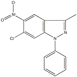 6-chloro-5-nitro-3-methyl-1-phenyl-1H-indazole 구조식 이미지
