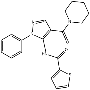 N-[1-phenyl-4-(1-piperidinylcarbonyl)-1H-pyrazol-5-yl]-2-thiophenecarboxamide Structure