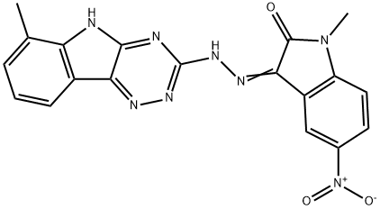 5-nitro-1-methyl-1H-indole-2,3-dione 3-[(6-methyl-5H-[1,2,4]triazino[5,6-b]indol-3-yl)hydrazone] Structure