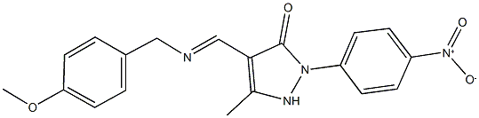 2-{4-nitrophenyl}-4-{[(4-methoxybenzyl)imino]methyl}-5-methyl-1,2-dihydro-3H-pyrazol-3-one Structure