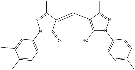 2-(3,4-dimethylphenyl)-4-{[5-hydroxy-3-methyl-1-(4-methylphenyl)-1H-pyrazol-4-yl]methylene}-5-methyl-2,4-dihydro-3H-pyrazol-3-one 구조식 이미지