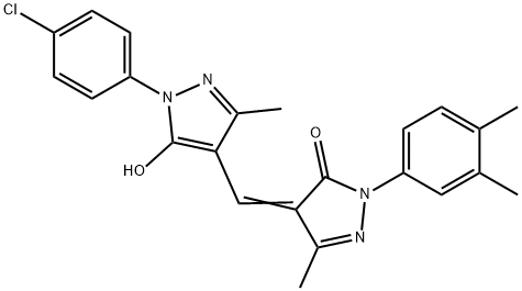 4-{[1-(4-chlorophenyl)-5-hydroxy-3-methyl-1H-pyrazol-4-yl]methylene}-2-(3,4-dimethylphenyl)-5-methyl-2,4-dihydro-3H-pyrazol-3-one 구조식 이미지