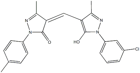 4-{[1-(3-chlorophenyl)-5-hydroxy-3-methyl-1H-pyrazol-4-yl]methylene}-5-methyl-2-(4-methylphenyl)-2,4-dihydro-3H-pyrazol-3-one Structure