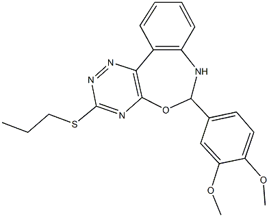 6-(3,4-dimethoxyphenyl)-3-(propylsulfanyl)-6,7-dihydro[1,2,4]triazino[5,6-d][3,1]benzoxazepine Structure