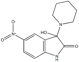 3-hydroxy-5-nitro-3-(1-piperidinyl)-1,3-dihydro-2H-indol-2-one 구조식 이미지