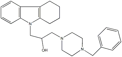 1-(4-benzyl-1-piperazinyl)-3-(1,2,3,4-tetrahydro-9H-carbazol-9-yl)-2-propanol 구조식 이미지