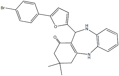 11-[5-(4-bromophenyl)-2-furyl]-3,3-dimethyl-2,3,4,5,10,11-hexahydro-1H-dibenzo[b,e][1,4]diazepin-1-one 구조식 이미지
