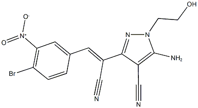 5-amino-3-(2-{4-bromo-3-nitrophenyl}-1-cyanovinyl)-1-(2-hydroxyethyl)-1H-pyrazole-4-carbonitrile Structure