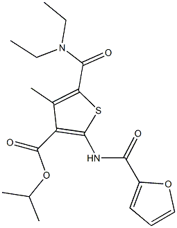 isopropyl 5-[(diethylamino)carbonyl]-2-(2-furoylamino)-4-methyl-3-thiophenecarboxylate Structure