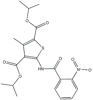 diisopropyl 5-({2-nitrobenzoyl}amino)-3-methyl-2,4-thiophenedicarboxylate 구조식 이미지
