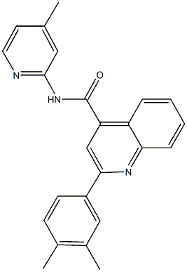 2-(3,4-dimethylphenyl)-N-(4-methyl-2-pyridinyl)-4-quinolinecarboxamide 구조식 이미지