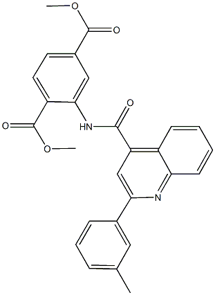 dimethyl 2-({[2-(3-methylphenyl)-4-quinolinyl]carbonyl}amino)terephthalate Structure