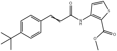 methyl 3-{[3-(4-tert-butylphenyl)acryloyl]amino}-2-thiophenecarboxylate Structure