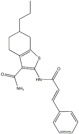 2-(cinnamoylamino)-6-propyl-4,5,6,7-tetrahydro-1-benzothiophene-3-carboxamide Structure