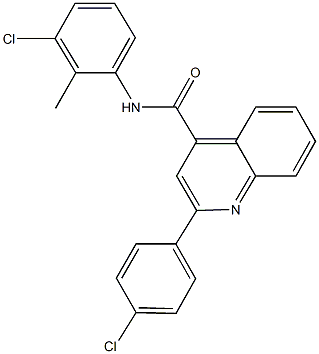 N-(3-chloro-2-methylphenyl)-2-(4-chlorophenyl)-4-quinolinecarboxamide 구조식 이미지