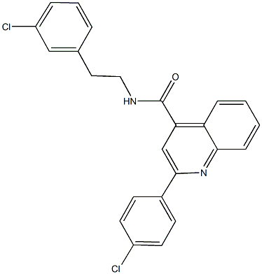 2-(4-chlorophenyl)-N-[2-(3-chlorophenyl)ethyl]-4-quinolinecarboxamide Structure