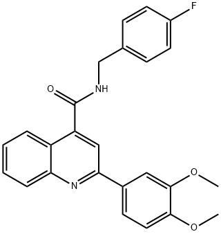 2-(3,4-dimethoxyphenyl)-N-(4-fluorobenzyl)-4-quinolinecarboxamide 구조식 이미지