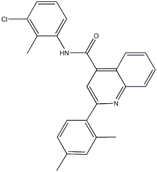 N-(3-chloro-2-methylphenyl)-2-(2,4-dimethylphenyl)-4-quinolinecarboxamide 구조식 이미지