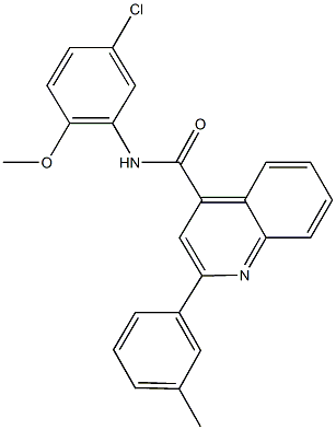 N-(5-chloro-2-methoxyphenyl)-2-(3-methylphenyl)-4-quinolinecarboxamide 구조식 이미지