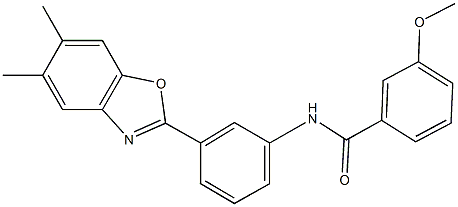 N-[3-(5,6-dimethyl-1,3-benzoxazol-2-yl)phenyl]-3-methoxybenzamide 구조식 이미지