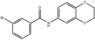 3-bromo-N-2,3-dihydro-1,4-benzodioxin-6-ylbenzamide 구조식 이미지