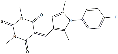 5-{[1-(4-fluorophenyl)-2,5-dimethyl-1H-pyrrol-3-yl]methylene}-1,3-dimethyl-2-thioxodihydro-4,6(1H,5H)-pyrimidinedione Structure