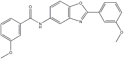 3-methoxy-N-[2-(3-methoxyphenyl)-1,3-benzoxazol-5-yl]benzamide 구조식 이미지
