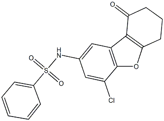 N-(4-chloro-9-oxo-6,7,8,9-tetrahydrodibenzo[b,d]furan-2-yl)benzenesulfonamide 구조식 이미지