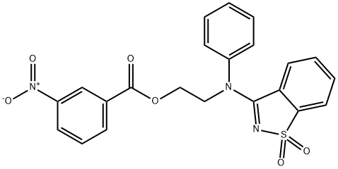 2-[(1,1-dioxido-1,2-benzisothiazol-3-yl)anilino]ethyl 3-nitrobenzoate 구조식 이미지