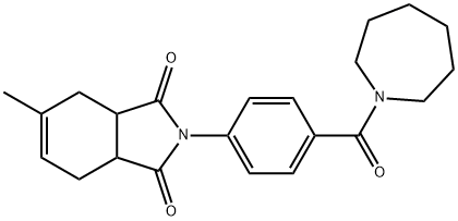 2-[4-(1-azepanylcarbonyl)phenyl]-5-methyl-3a,4,7,7a-tetrahydro-1H-isoindole-1,3(2H)-dione Structure