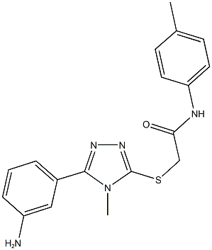 2-{[5-(3-aminophenyl)-4-methyl-4H-1,2,4-triazol-3-yl]sulfanyl}-N-(4-methylphenyl)acetamide 구조식 이미지