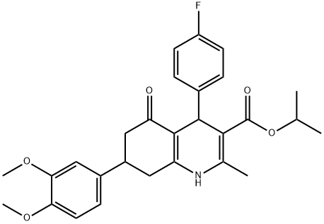 isopropyl 7-(3,4-dimethoxyphenyl)-4-(4-fluorophenyl)-2-methyl-5-oxo-1,4,5,6,7,8-hexahydro-3-quinolinecarboxylate 구조식 이미지