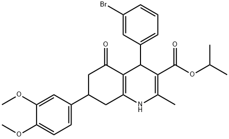 isopropyl 4-(3-bromophenyl)-7-(3,4-dimethoxyphenyl)-2-methyl-5-oxo-1,4,5,6,7,8-hexahydro-3-quinolinecarboxylate 구조식 이미지