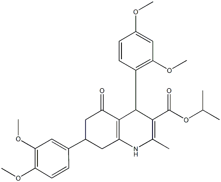 isopropyl 4-(2,4-dimethoxyphenyl)-7-(3,4-dimethoxyphenyl)-2-methyl-5-oxo-1,4,5,6,7,8-hexahydro-3-quinolinecarboxylate 구조식 이미지