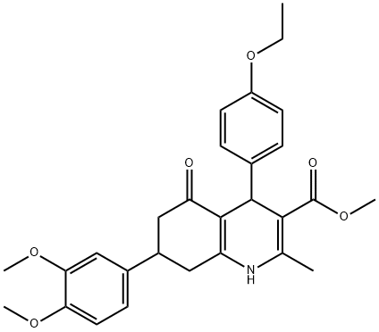 methyl 7-(3,4-dimethoxyphenyl)-4-(4-ethoxyphenyl)-2-methyl-5-oxo-1,4,5,6,7,8-hexahydro-3-quinolinecarboxylate 구조식 이미지