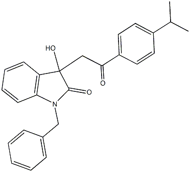 1-benzyl-3-hydroxy-3-[2-(4-isopropylphenyl)-2-oxoethyl]-1,3-dihydro-2H-indol-2-one Structure