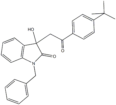 1-benzyl-3-[2-(4-tert-butylphenyl)-2-oxoethyl]-3-hydroxy-1,3-dihydro-2H-indol-2-one Structure