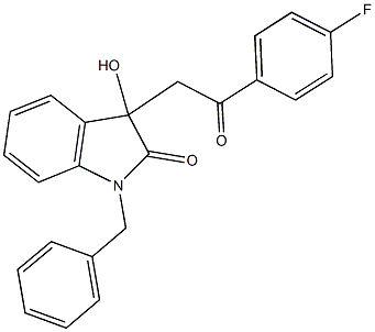 1-benzyl-3-[2-(4-fluorophenyl)-2-oxoethyl]-3-hydroxy-1,3-dihydro-2H-indol-2-one Structure