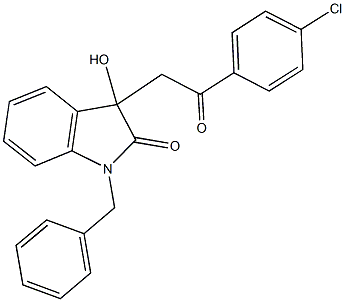 1-benzyl-3-[2-(4-chlorophenyl)-2-oxoethyl]-3-hydroxy-1,3-dihydro-2H-indol-2-one 구조식 이미지