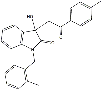 3-hydroxy-1-(2-methylbenzyl)-3-[2-(4-methylphenyl)-2-oxoethyl]-1,3-dihydro-2H-indol-2-one Structure