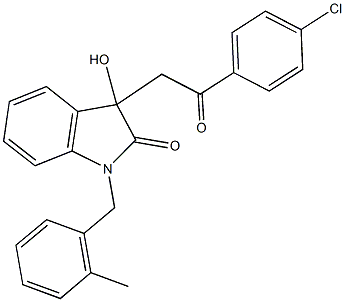 3-[2-(4-chlorophenyl)-2-oxoethyl]-3-hydroxy-1-(2-methylbenzyl)-1,3-dihydro-2H-indol-2-one Structure