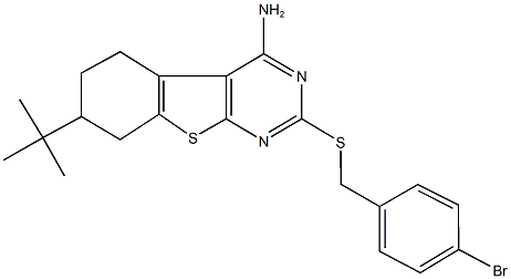 2-[(4-bromobenzyl)sulfanyl]-7-tert-butyl-5,6,7,8-tetrahydro[1]benzothieno[2,3-d]pyrimidin-4-ylamine Structure