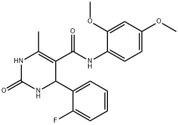 N-(2,4-dimethoxyphenyl)-4-(2-fluorophenyl)-6-methyl-2-oxo-1,2,3,4-tetrahydro-5-pyrimidinecarboxamide 구조식 이미지