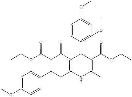 diethyl 4-(2,4-dimethoxyphenyl)-7-(4-methoxyphenyl)-2-methyl-5-oxo-1,4,5,6,7,8-hexahydro-3,6-quinolinedicarboxylate Structure