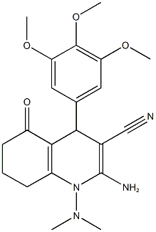 2-amino-1-(dimethylamino)-5-oxo-4-(3,4,5-trimethoxyphenyl)-1,4,5,6,7,8-hexahydro-3-quinolinecarbonitrile 구조식 이미지